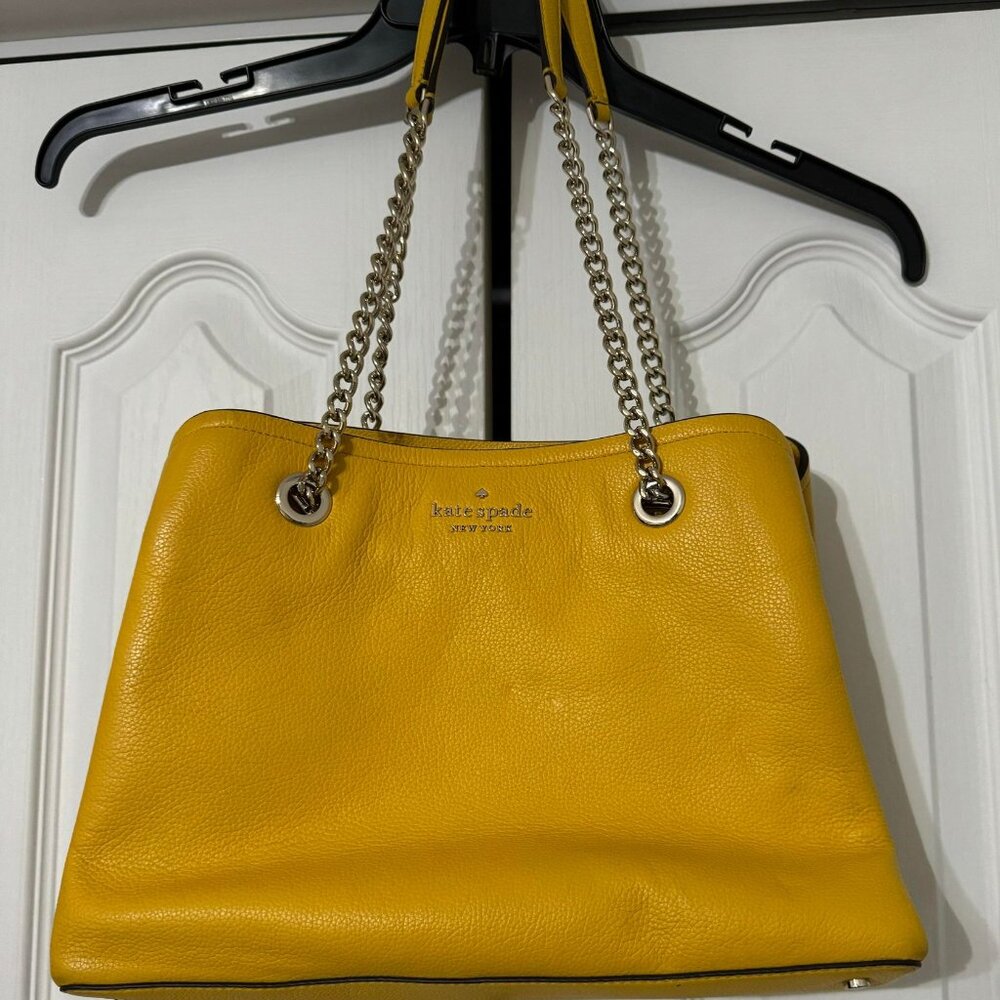 KATE SPADE YELLOW/GOLD Jordyn handbag, Pebbled leather